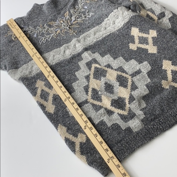 3/$20 Vintage Santoria Silk Angora Hair Beaded Sweater Grandma Medium Lambswool - Picture 9 of 14